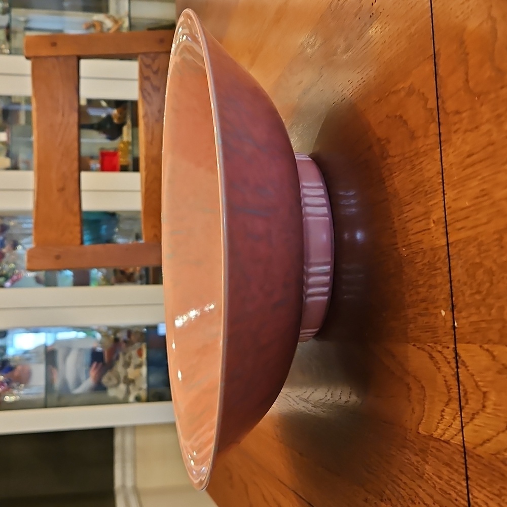 Large Coral Speckled Open Rim Ceramic Bowl by Pacific USA - Picture 4 of 12